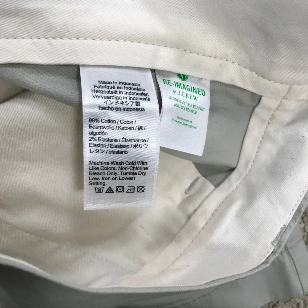 J. Crew Oarsmen 7 Inch Stretch Chino Shorts Light Grey Size 31 New With Tags